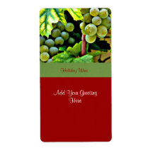 Holiday Wine Label with White Grapes