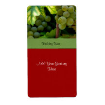 Holiday Wine Label with White Grapes