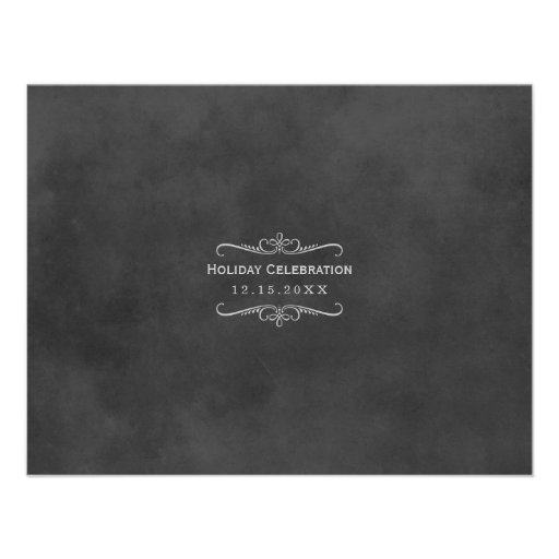 Holiday Wine Party Invitation | Black Chalkboard