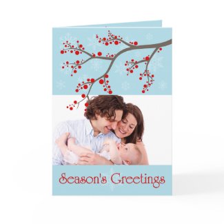 Holiday Winter Berries Photo Greeting Card card