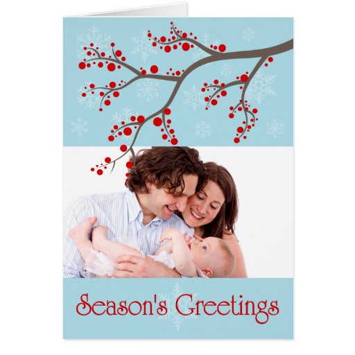 Holiday Winter Berries  Photo Greeting Card