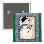 Holiday Winter Wishes Snowman Button