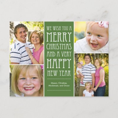 Holiday Wishes Christmas Photo Card Postcard