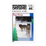 Holiday Wolf Postage Stamps