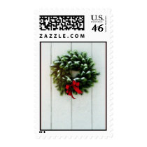 Holiday Wreath Postage Stamp by ssleek Holiday Wreath Postage Stamp