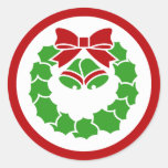 Holiday Wreath Round Stickers