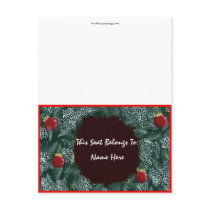 Feiertags-Kranz-Tabellen-Zelt postkarten by 13BlackCatsDesigns Feiertags-Kranz-Tabellen-Zelt postkarten