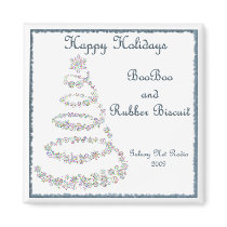 Holidays 2009 Magnet - BooBoo and Rubber Biscuit