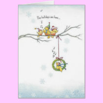 Holidays Birdies Are Here Card cards