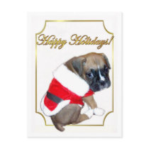 Holidays boxer puppy postcard by ritmoboxer Holidays boxer puppy postcard