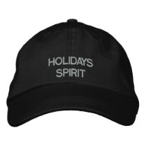 HOLIDAYS SPIRIT HAT - WBLACK embroidered hats by edem13 HOLIDAYS SPIRIT HAT - WBLACK embroidered hats