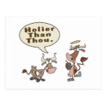 holier than thou holey vs holy cow pun humor postcard