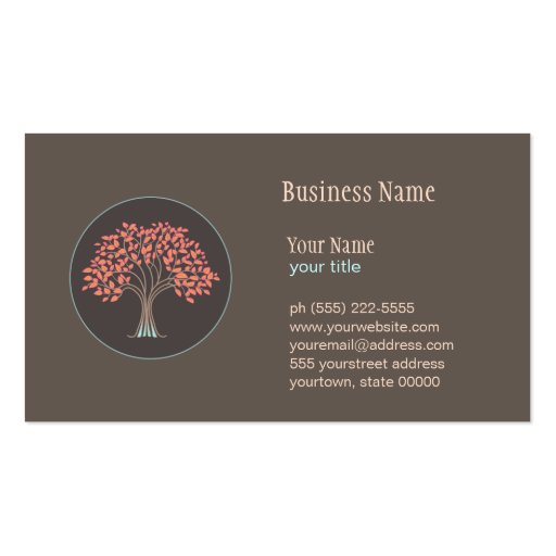 Holistic Healing Tree Business Card (front side)