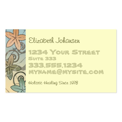 Holistic Massage Therapy Business Cards (front side)