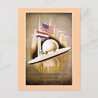 Holland America Line New York postcard