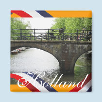 Holland Canal Bridge Orange Fridge Magnet magnets