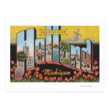 Holland, Michigan - Large Letter Scenes Post Card