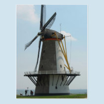Holland windmill in Zeeland, The Netherlands postcards