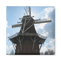 Holland Windmill Silhouette Fridge Magnet