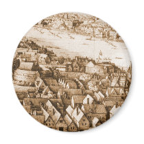 Hollar's Globe Theatre Long View of London Refrigerator Magnet