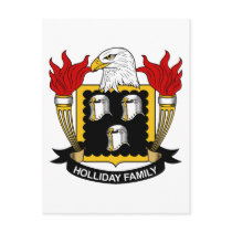 Holliday Family Crest postcards