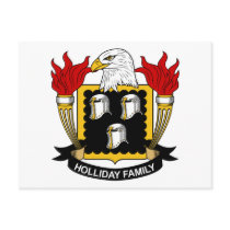 Holliday Family Crest postcards