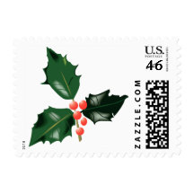 Holly and Berries Postage Stamp