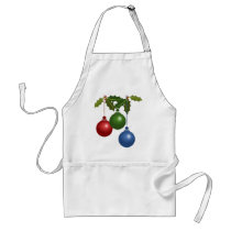 Holly and Christmas Ornaments Design aprons