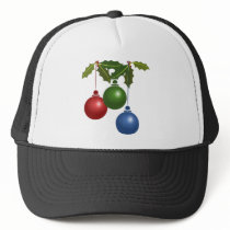 Holly and Christmas Ornaments Design hats