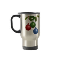 Holly and Christmas Ornaments Design mugs