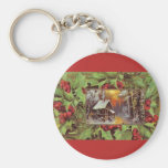 Holly and Cottage Key Chains