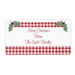 Holly and Gingham Label