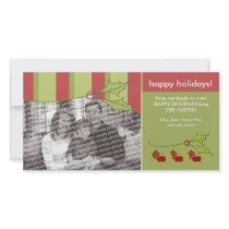 Holly and Ivy Happy Holidays Custom Template :: 03 Photo Card Template