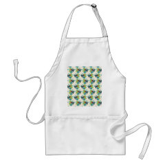 Holly and Jingle Bells Retro Christmas Pattern Apron