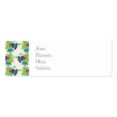 Holly and Jingle Bells Retro Christmas Pattern Business Card