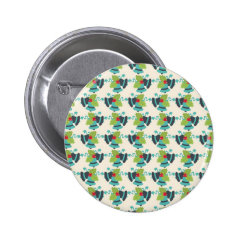 Holly and Jingle Bells Retro Christmas Pattern Buttons