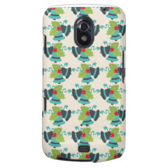 Holly and Jingle Bells Retro Christmas Pattern Galaxy Nexus Cases