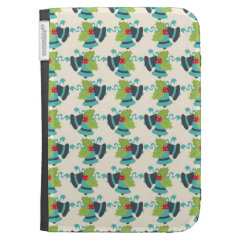 Holly and Jingle Bells Retro Christmas Pattern Case For The Kindle