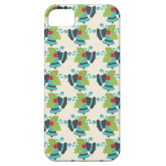 Holly and Jingle Bells Retro Christmas Pattern iPhone 5 Cover