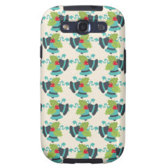 Holly and Jingle Bells Retro Christmas Pattern Samsung Galaxy S3 Case