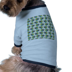 Holly and Jingle Bells Retro Christmas Pattern Doggie T-shirt