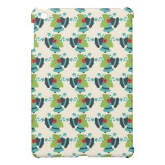 Holly and Jingle Bells Retro Christmas Pattern Case For The iPad Mini