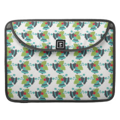 Holly and Jingle Bells Retro Christmas Pattern Sleeve For MacBook Pro