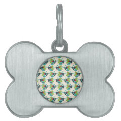 Holly and Jingle Bells Retro Christmas Pattern Pet ID Tag