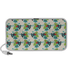 Holly and Jingle Bells Retro Christmas Pattern Travelling Speaker