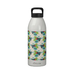 Holly and Jingle Bells Retro Christmas Pattern Drinking Bottle