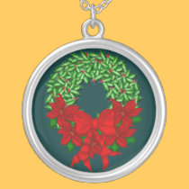 Holly and Poinsetta Necklace necklaces