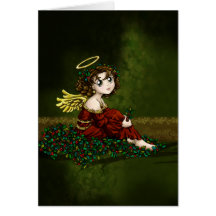 Holly Angel Greeting Card