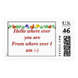 Holly bar Hello stamp