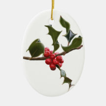Holly Berries Christmas Ornament
